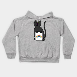 Cute Cat says Be Kind with Rainbow Kids Hoodie